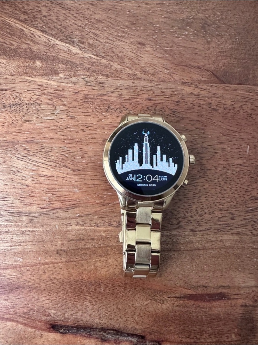 Michael Kors Gold-Tone Smartwatch with Metallic Bracelet